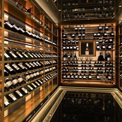 China Volume alto inteiro da personalização da adega de vinho do armário luxuoso do vinho do metal do estilo à venda