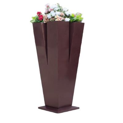 China X Type Rose Gold Stainless Steel Plant Pots Cross Tall Vertical for sale