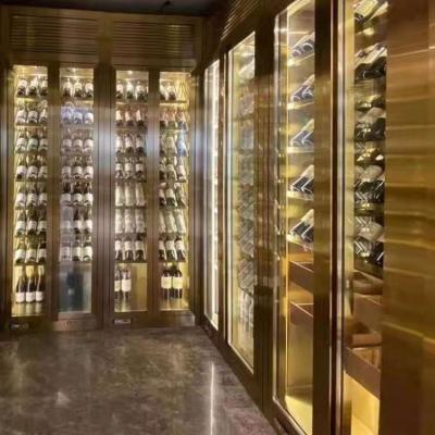 China Bar Counter LED Metal Wine Cabinet For Restaurant And Cellar Storage for sale