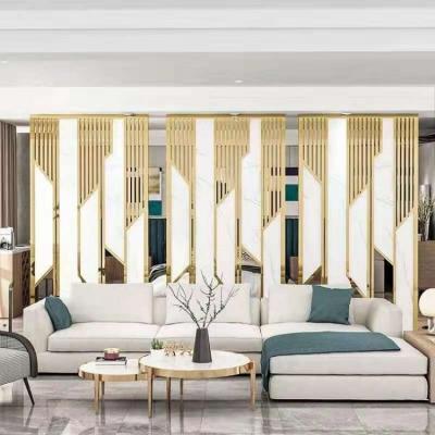 China División moderna de la pantalla de mármol inoxidable del tabique para la sala de estar en venta
