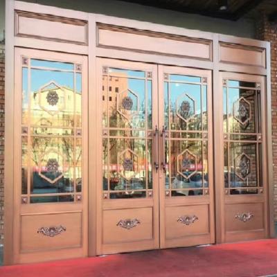 China Puerta doble exterior decorativa de acero inoxidable de la seguridad de la puerta de entrada para la casa en venta