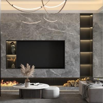 China Customized Stainless Steel Decorative Shelves TV Wall Black Metal Display Shelf for sale