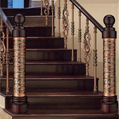 China A escada de cobre cinzelada clássica que cerca trilhos antigos da escada personalizou à venda