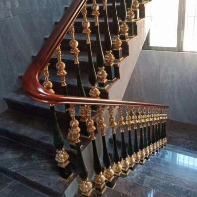 China 3D Design Metal Stair Railing Black And Gold Luxury Decoration for sale