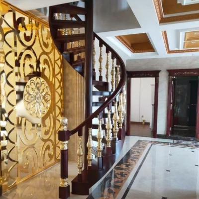 China Royal Classic Stair Railing Carve Flower Stair Column Metal Railing Indoor for sale