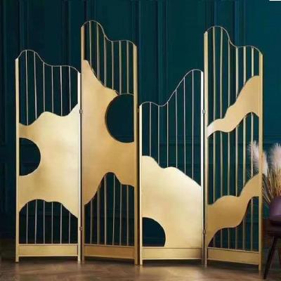China Stainless Slatted Screen Room Divider Folding Slatted Wall Divider for sale