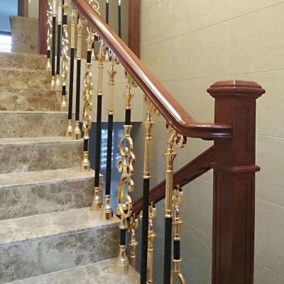 China Gold Indoor Staircase Stainless Steel Railing For Meeting Room for sale