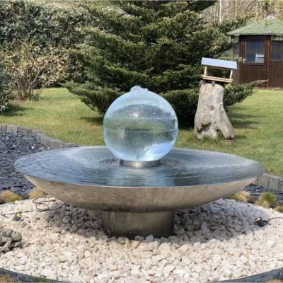 China Stainless Steel Sphere Water Feature Mirror Polished With Rotating Ball for sale
