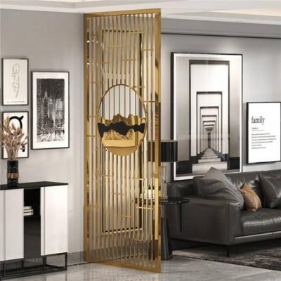 China Golden Interior Metal Room Divider Decorative Metalwork Stainless Steel for sale