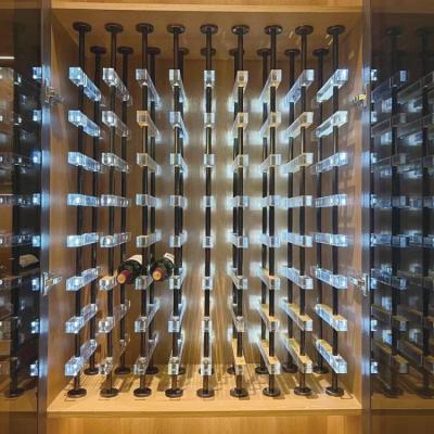 China Living Room Acrylic Wine Cabinet Decorative Metalwork Led Light Metal Wine Shelf for sale