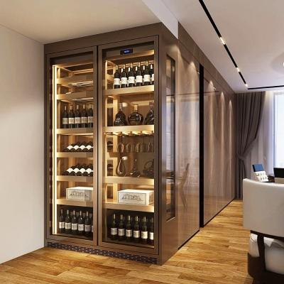 China Gold Metal Wine Cabinet Stainless Steel Material Tall Wine Rack 1PCS à venda