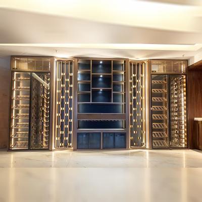 China Standing Metal Wine Chiller Cabinet Ensure Safety Wine Rack Display Te koop
