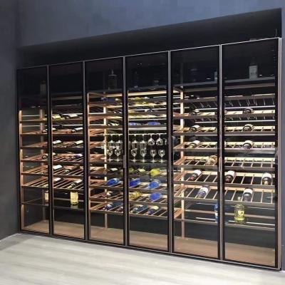 China High-End Wine Liquor Cabinet Thermostatic Gold Color Stainless Steel Wine Rack Te koop