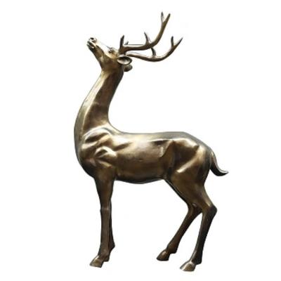 China Garden Metal Deer Sculpture Ornaments Art Decor Silver Animal Statue for sale