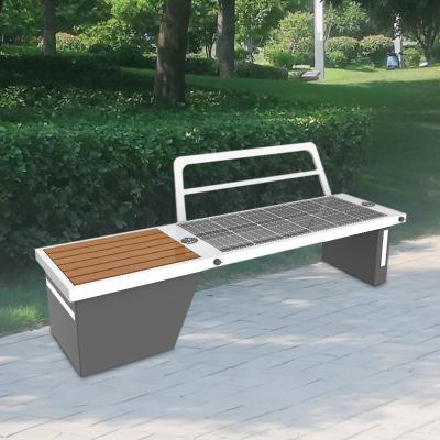 China Galvanized Metal Outdoor Solar Powered Smart Benches Elegance And Durability Seat for sale