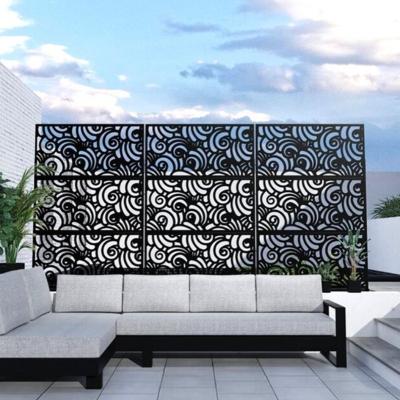 China Laser Cutting Black Aluminium Fence Panels Decorative Metal 5 Ft X 8 Ft for sale