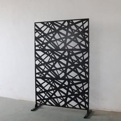 China Modern Style Metal Garden Fence Panel Black Aluminium Perforated Fences zu verkaufen