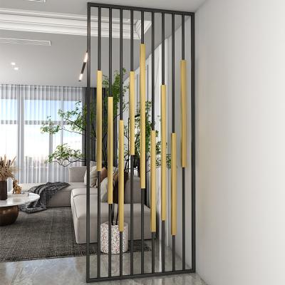China Black Gold Metal Room Divider High End Contemporary Room Partitions Te koop