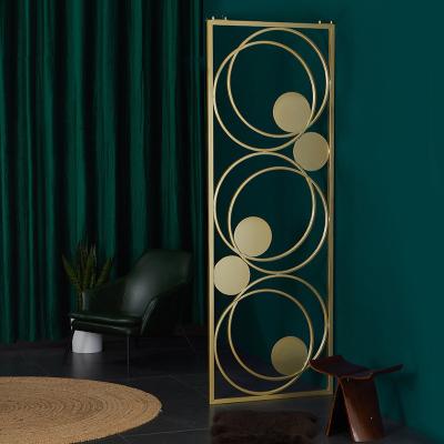 China Stylish Gold Stainless Steel Room Divider Round Modern Partition For Living Room Te koop