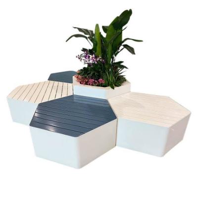 Chine SS Outdoor Metal Bench Personalised Garden Benches With Planters à vendre