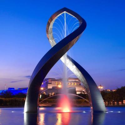 Κίνα Modern Minimalist Fountain Sculpture Stainless Steel Abstract Sculpture Fountain 5000mm Height προς πώληση