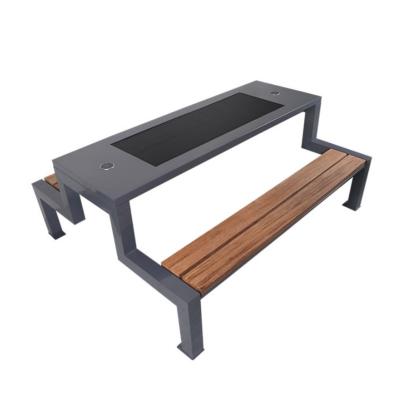China Outdoor Park Solar Powered Benches All In One Solar Panel Bench Table for sale