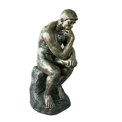 中国 Modern Bronze Thinking Man Statue High Durability Art Decor Sculpture 販売のため