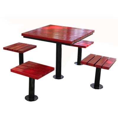 China Community Park Rest Area Stainless Steel Wooden Chess Table And Bench à venda