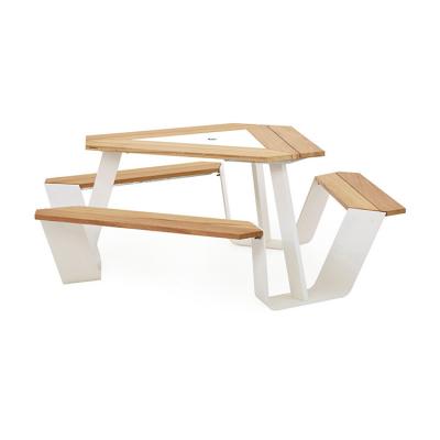 중국 Outdoor Garden Metal One-Piece Table And Bench One Table Two Chairs Long Stool 판매용