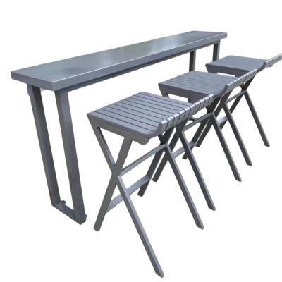 China Outdoor Garden Creative Galvanized Steel Set Beer Table And 3 Chairs for sale