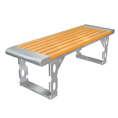 Chine Aluminum Waterproof Backless Bench Teak Slat Modern Design Bench Seat à vendre