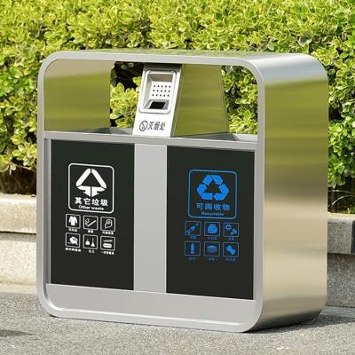 China Dual Chamber Recycle Trash Bin Cheap Good Price Stainless Steel Waste Bin à venda