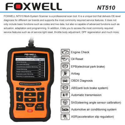 China FOXWELL NT510 OBDII Car Diagnostic Scan Tool , Multi-system Code Reader Scanner for sale