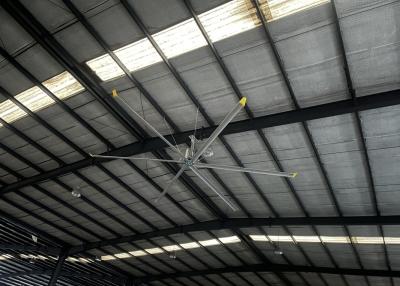 China Aluminum Blade Industrial Hvls Ceiling Fan For Warehouse Farm Exhaust Pmsm Motor Fan for sale
