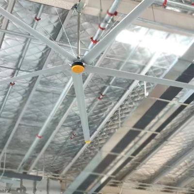 China 3 7.3m 24FT HVLS Industrial Large Ceiling Fan for Warehouse Restaurant Silver Aluminum for sale