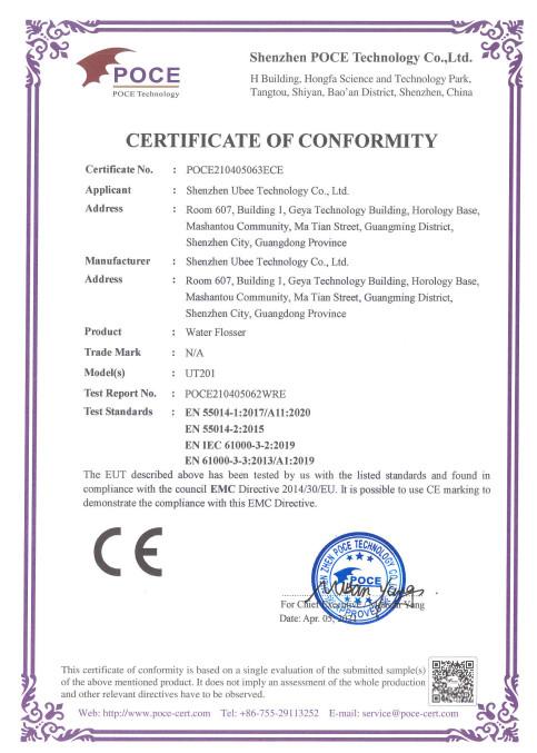 CE - Shenzhen Ubee Technology Co., Ltd.