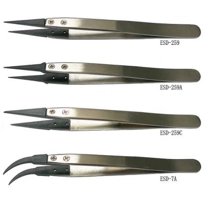 China Pinzas Ceramic Tipped Tweezers ESD Stainless Steel High Temperature Resistant for sale