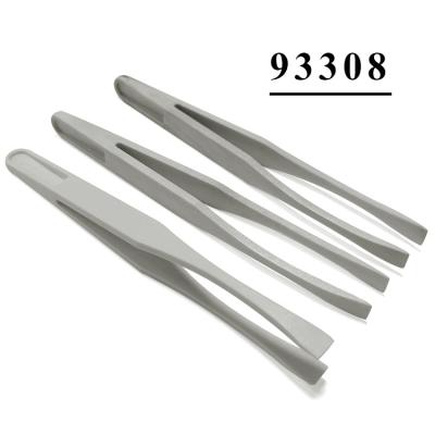 China ESD Safe Tools Tiny Plastic Bend Tip Cosmetic Tweezers White for sale