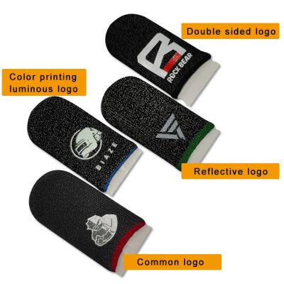 China Black Conductive Silver Fiber Touch Screen Gaming Finger Sleeve Sweat Proof en venta