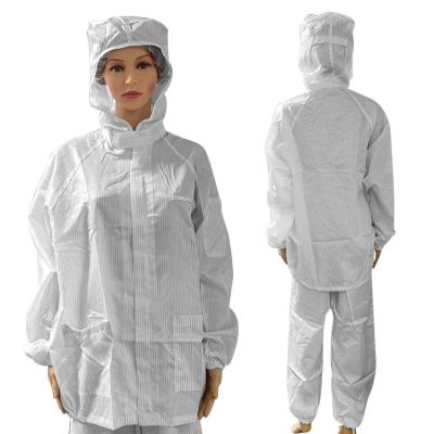 中国 5mm Stripe Hooded ESD Antistatic Split Suit Safety Working 販売のため