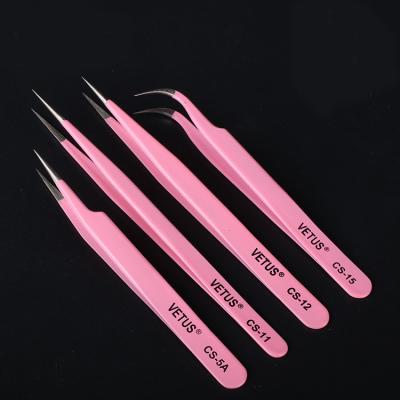 China Colorful Makeup Eyelash Extension Tweezers Customized en venta