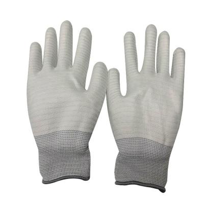 China Polyester Anti Static PU Palm Coated ESD Gloves For Electronic Industry for sale