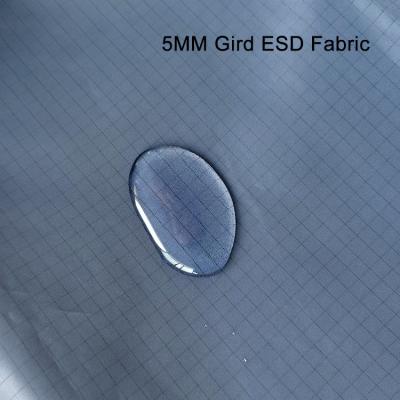 China Washable Static Dissipative 5mm Carbon Grid Cleanroom Polyester Fabric Anti Static for sale