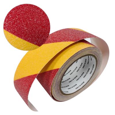 China Red Yellow Double Colors 50MMx5M PVC Stair Anti-Skid Tape Frosted Safety Non Slip for sale