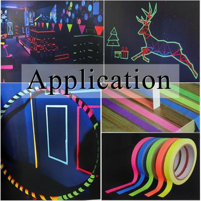 China 7 Colors Neon Gaffer Cloth Tape Fluorescent UV Blacklight For UV Party for sale