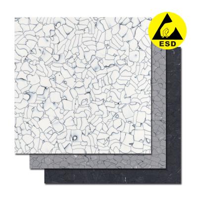 China Commercial ESD Rubber Mat Operation Room Antistatic Vinyl PVC Floor Tiles Roll Te koop