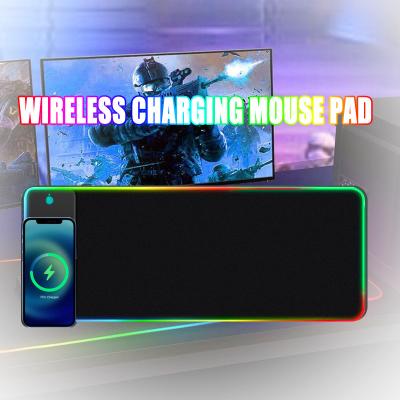 China 800*300*4mm Colorful LED RGB Mouse Pad Waterproof Wireless Charge Gaming Mouse Pads for sale
