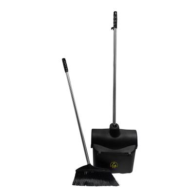 China Cleanroom Industrial Antistatic Plastic Brush Broom Foldable Dustpan ESD Broom Dustpan Set en venta