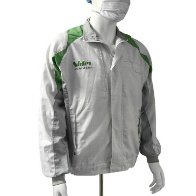 China 65% Polyester 33% Cotton 2% Carbon Fiber Cleanroom Garment Antistatic Lab Coat for sale