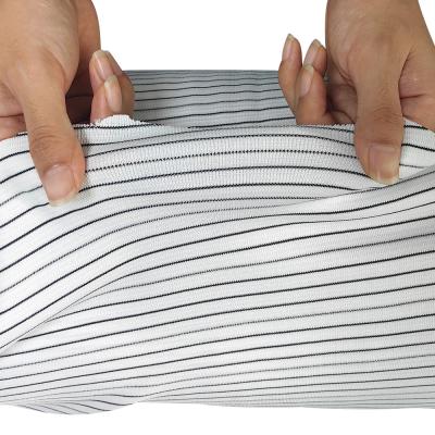 China 6MM Stripe 240gsm Polyester Knitted ESD Anti Static Rib Fabric for sale